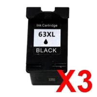 HP 63XL Black Compatible Ink Cartridge  F6U64AA F6U63AA Pack of 3 only for $88.90